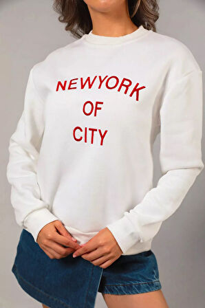 Kadın Nakışlı Üç İplik Şardonlu Sweatshirt