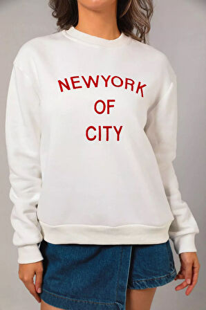 Kadın Nakışlı Üç İplik Şardonlu Sweatshirt