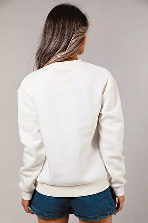 Kadın Nakışlı Üç İplik Şardonlu Sweatshirt