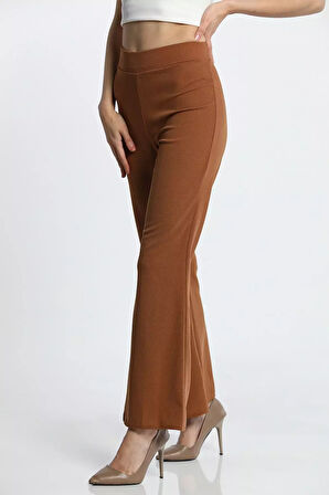 Bel Lastikli Scuba Ispanyol Paça Kadın Pantolon