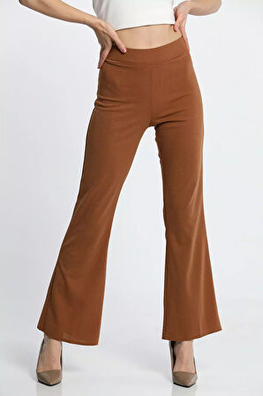 Bel Lastikli Scuba Ispanyol Paça Kadın Pantolon