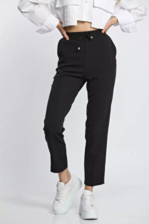 Bel Lastikli Slim Fit Kumaş Pantolon