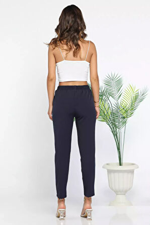 Bel Lastikli Slim Fit Kumaş Pantolon