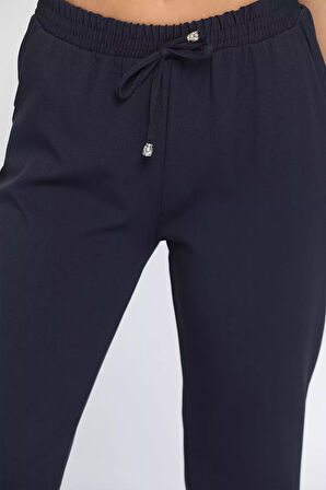 Bel Lastikli Slim Fit Kumaş Pantolon