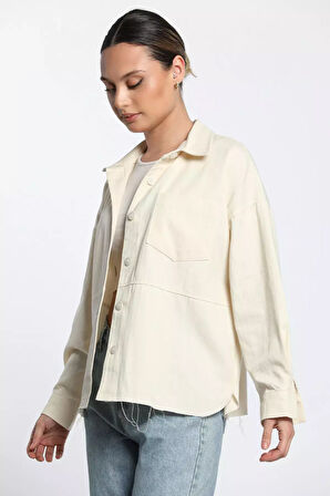 Sırt Püsküllü Tek Cepli Salaş Gömlek