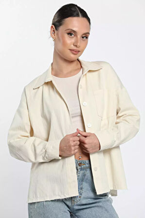 Sırt Püsküllü Tek Cepli Salaş Gömlek