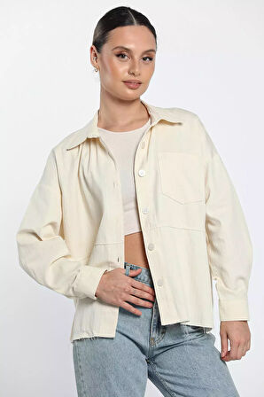 Sırt Püsküllü Tek Cepli Salaş Gömlek