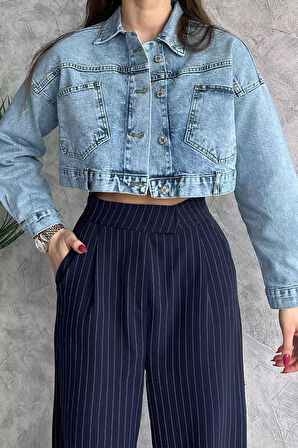 Cepli Crop Top Jean Kot Ceket