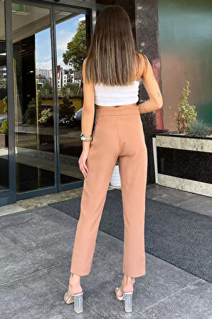 Kadın Çimalı Düğme Detaylı Pantolon