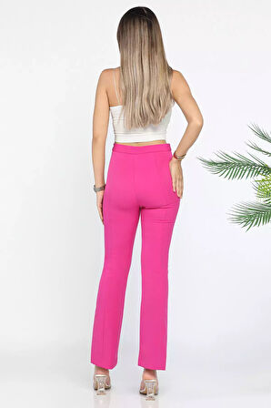 Kadın Fermuarlı Çimalı Pantolon