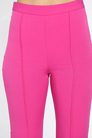 Kadın Fermuarlı Çimalı Pantolon