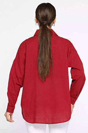 Leopar Baskılı Yazlık Salaş Kadın Keten Gömlek