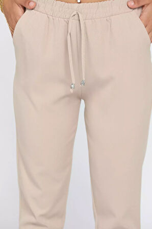 Bel Lastikli Slim Fit Kumaş Pantolon