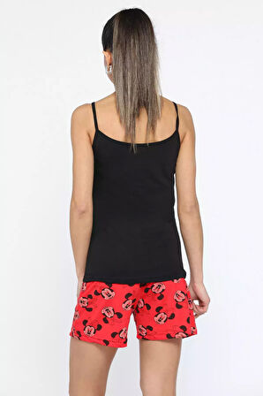 Minnie Mouse Baskılı İp Askılı Pijama Takımı