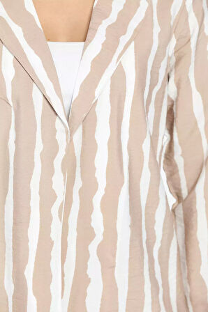 Zebra Desen Ceket Pantolon Kadın İkili Takım