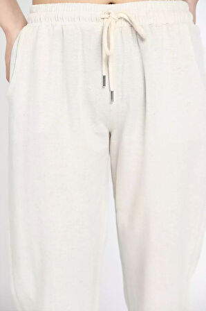 Paça Lastikli Jogger Keten Pantolon