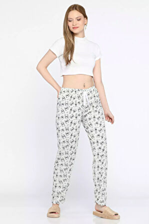 Kadın Desenli Pijama Altı