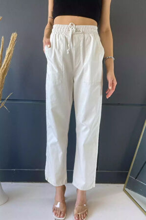 Yüksek Bel Cepli Kadın Pantolon