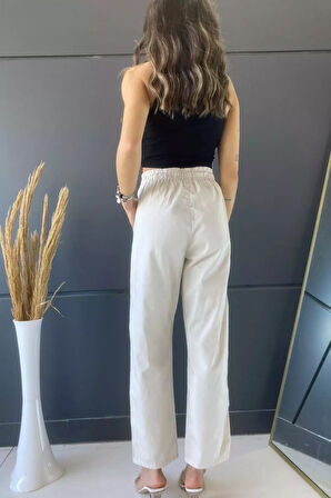 Yüksek Bel Cepli Kadın Pantolon