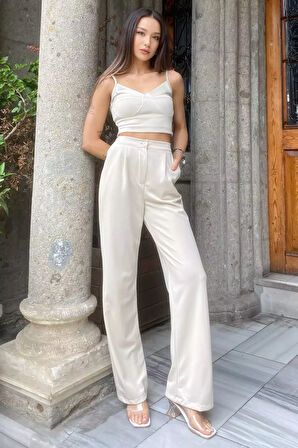 Crop Büstiyer Pantolon İkili Takım