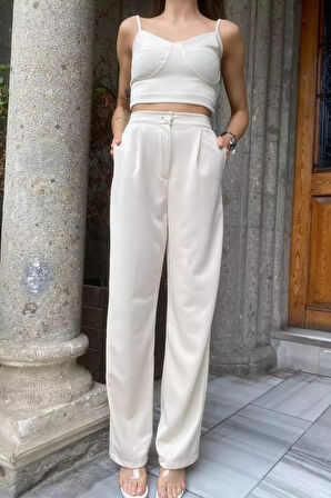 Crop Büstiyer Pantolon İkili Takım