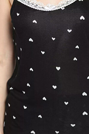 Askılı Yakası Dantel Detaylı Kadın Pijama Takımı