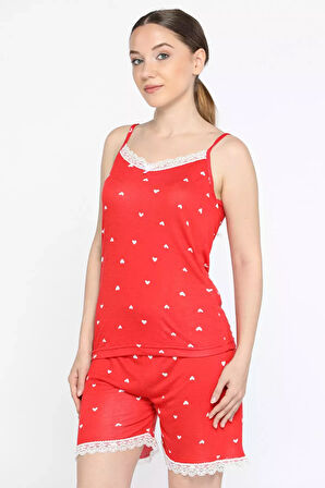 Askılı Yakası Dantel Detaylı Kadın Pijama Takımı
