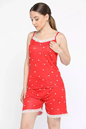 Askılı Yakası Dantel Detaylı Kadın Pijama Takımı