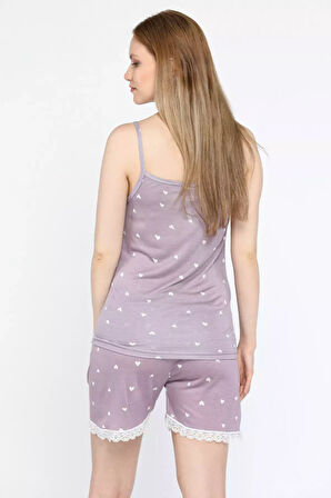Askılı Yakası Dantel Detaylı Kadın Pijama Takımı