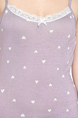 Askılı Yakası Dantel Detaylı Kadın Pijama Takımı