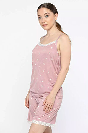 Askılı Yakası Dantel Detaylı Kadın Pijama Takımı
