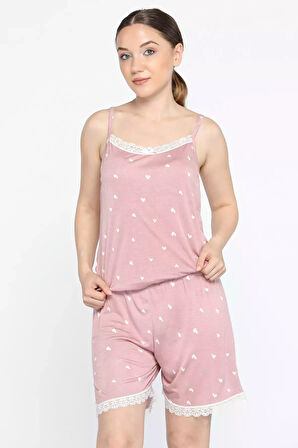 Askılı Yakası Dantel Detaylı Kadın Pijama Takımı