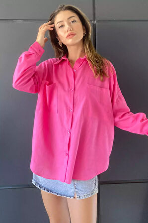 Çift Cepli Kadın Salaş Gömlek