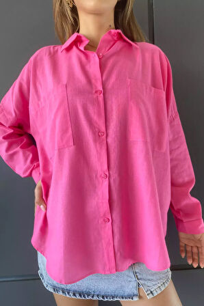 Çift Cepli Kadın Salaş Gömlek