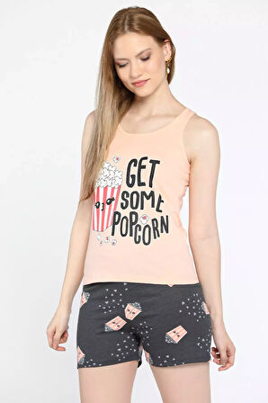 Eliz Baskılı Kadın Şortlu Pijama Takımı