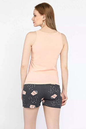 Eliz Baskılı Kadın Şortlu Pijama Takımı