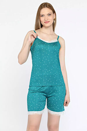 Baskılı Şortlu Kadın Pijama Takımı