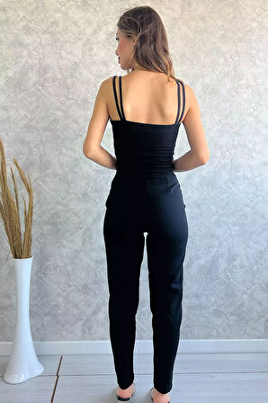 İp Askılı Pileli Abiye Tulum