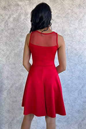 Robası Tüllü Kloş Dalgıç Abiye Elbise