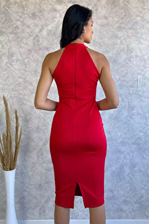 Halter Yaka Dalgıç Abiye Elbise