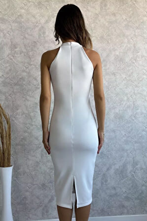 Halter Yaka Dalgıç Abiye Elbise