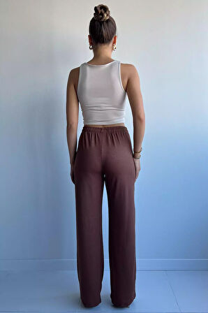Fitilli Boru Paça Kadın Pantalon
