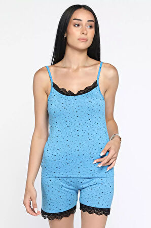 İp Askılı Şortlu Pijama Takımı