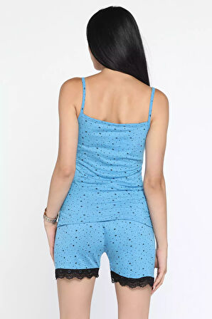 İp Askılı Şortlu Pijama Takımı