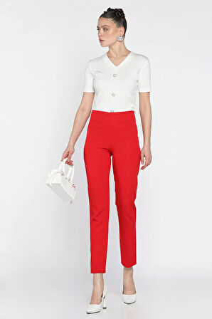 Ön Sahte Cepli Kadın Pantolon