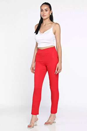 Ön Sahte Cepli Kadın Pantolon