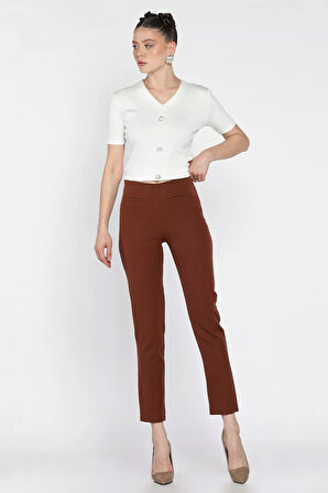 Ön Sahte Cepli Kadın Pantolon