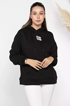 Kapüşonlu Üç İplik Şardonlu Kadın Sweatshirt