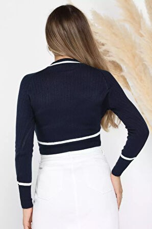 Fitilli Crop Triko Kazak