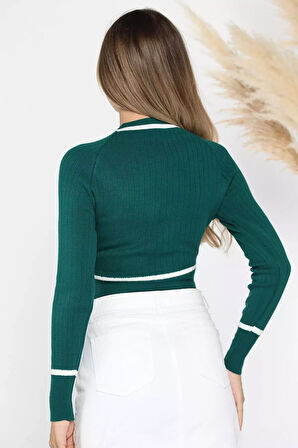 Fitilli Crop Triko Kazak